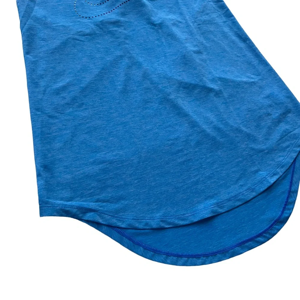 Nike Women’s Size XS Blue Dri-Fit Cut-out Logo Elastic Straps Loose Fit Tank Top